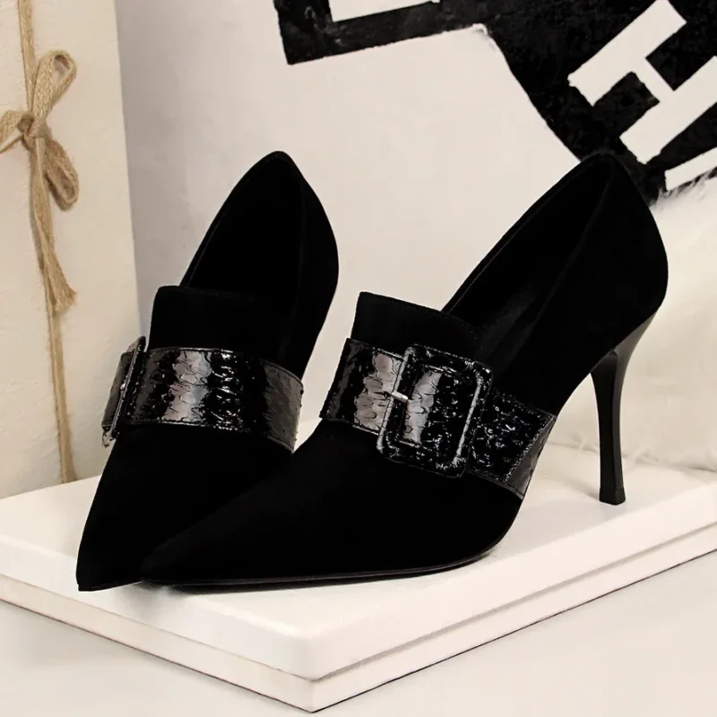 Women 9.5cm High Heels Punk Pumps Escarpins Elegant Lady - Image 9