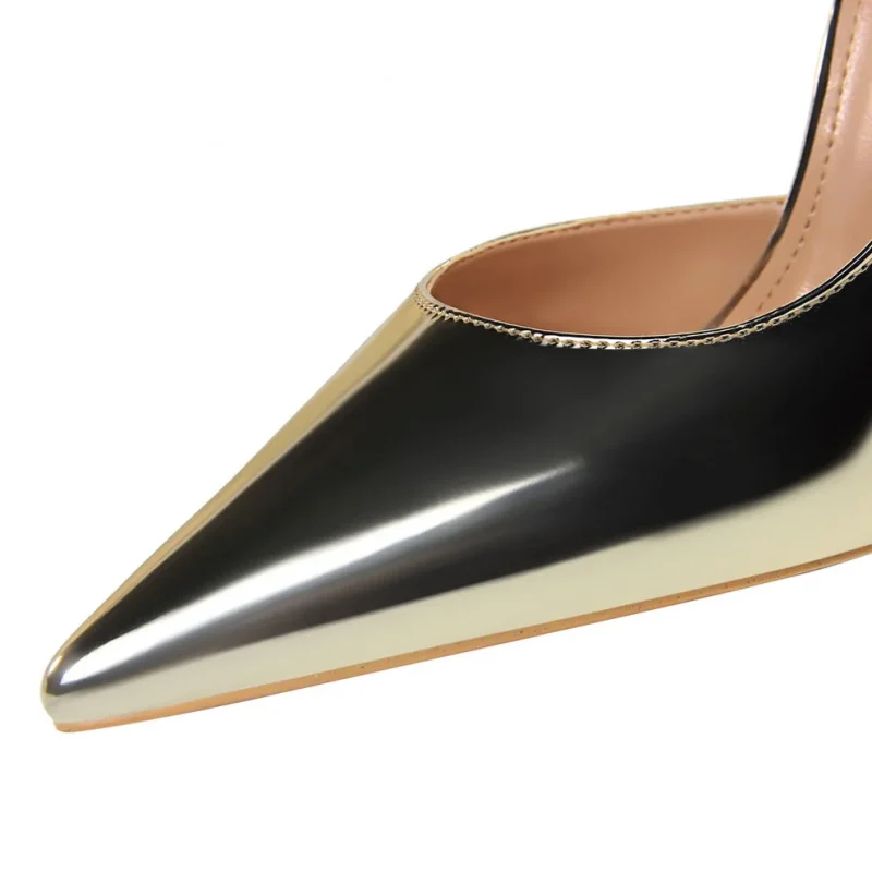 Women 10.5cm High Heels Pumps Lady Stripper Stiletto Metallic - Image 11