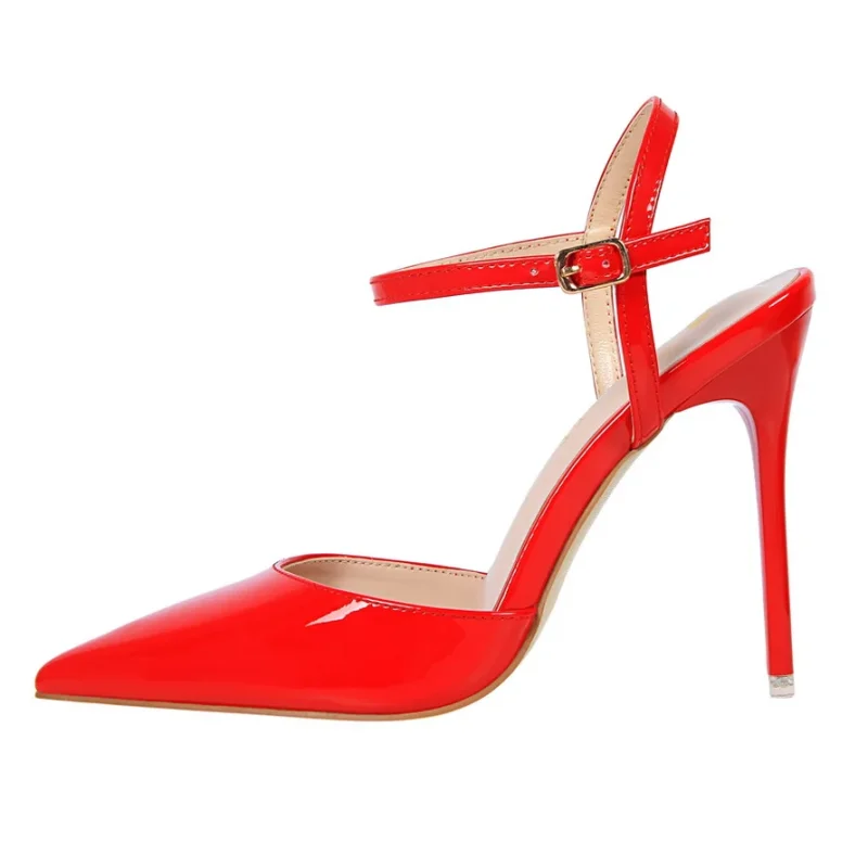 Women 10.5cm High Heels Sandals Lady Metallic Gray - Image 10