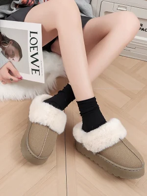 Winter Shoes Women Slipper Warm Short Plush Casual Home Cotton Shoes