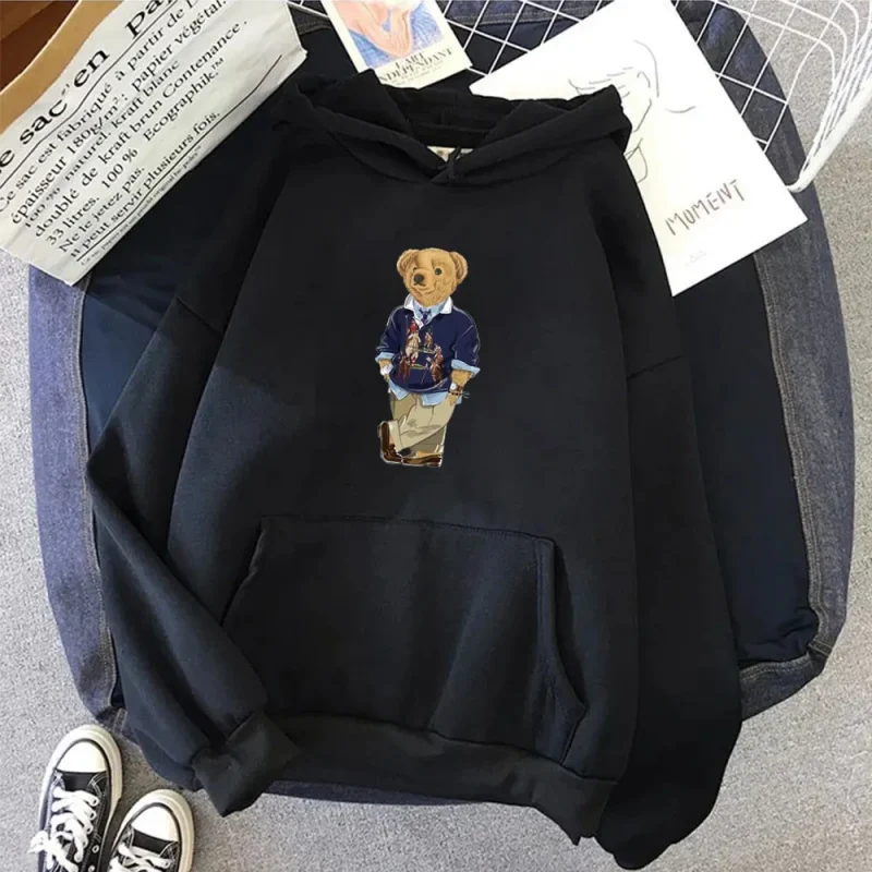 Men's New Hoodie Cute Sports Bear Men's/Women's Street Loose Sports - Image 3