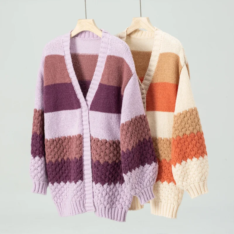 Casual Loose Lantern Sleeve Knitted Sweater Outerwear 2024 - Image 11