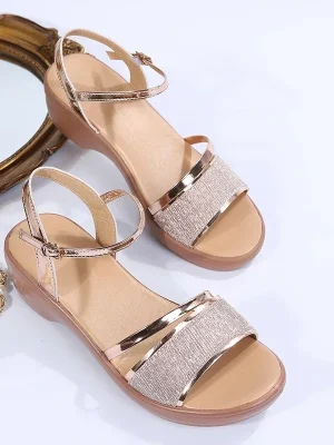 Wedges Sandals for Women Sandals 4.5cm Heels Golden Platform Women’s Sandals