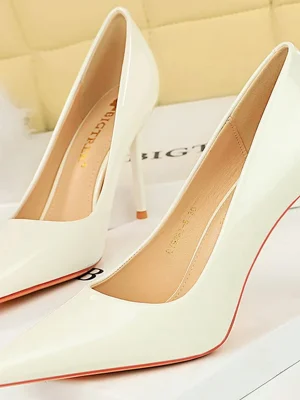 Women 9.5cm High Heels Pumps Wedding Bridal Classic