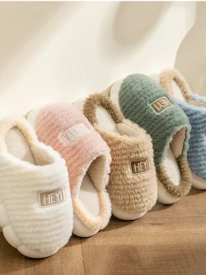 Women’s Slippers Winter Home Warm Fluffy Slippers For Home Plush Soft Sole