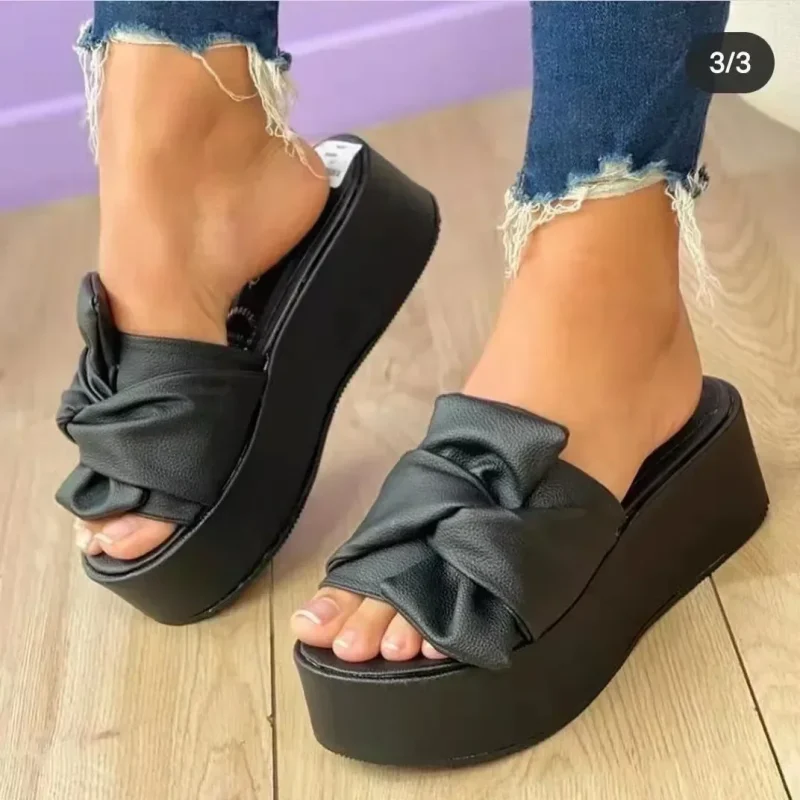 Summer Platform Sandals for Women Fashion Casual Hemp Wedges Slippers - Image 6
