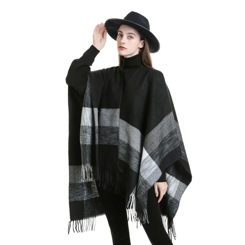 Winter Fashion Plaid Tassel Shawl Women Fashion - Image 5