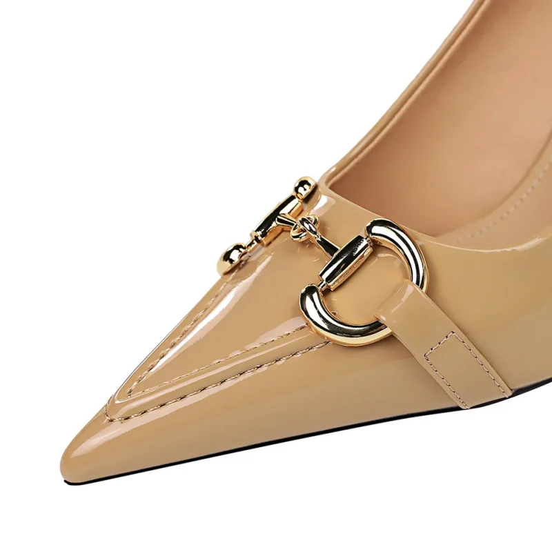 Women 9.5cm High Heels Nude Pumps Luxury Design Replica Wedding Bridal - Image 3