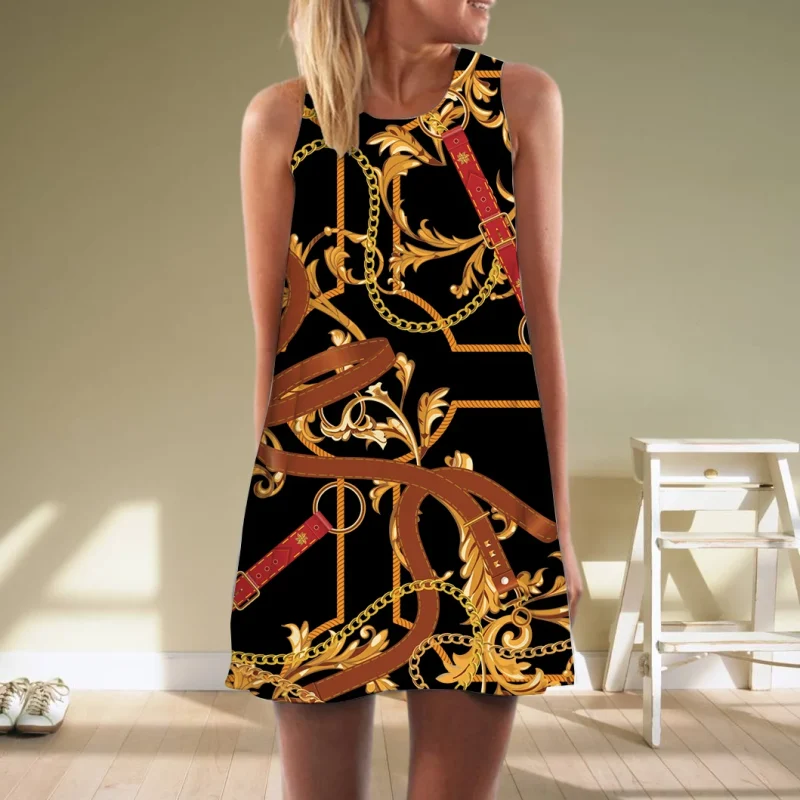 Women Summer Casual Sexy Sleeveless Loose Floral Dress Oversized - Image 2