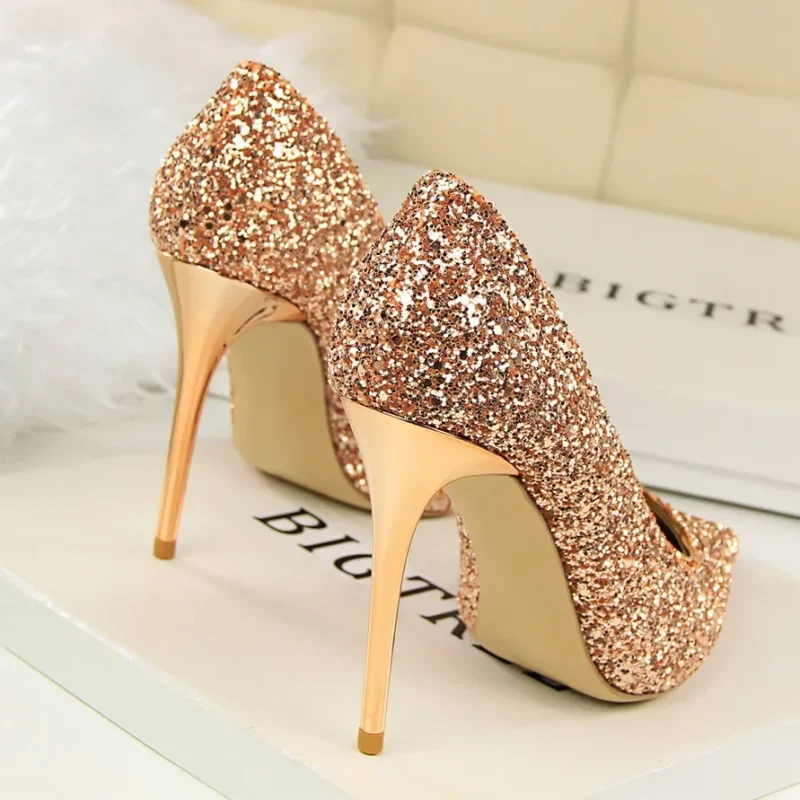 Women 7cm 9.5cm High Heels Pumps Wedding Bridal Scarpins - Image 19