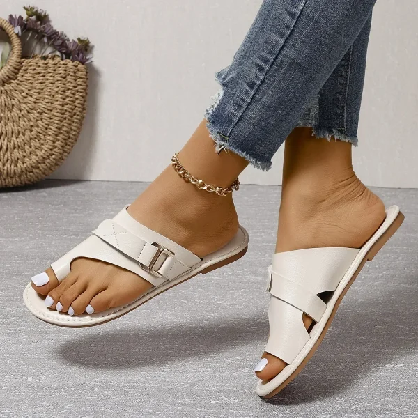 Summer New Designer Roman Slippers for Women Belt Buckle - Image 9