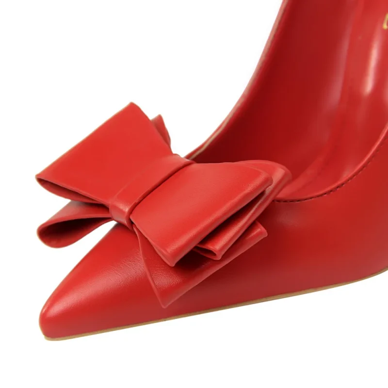 Women Fetish 10.5cm High Heels Blue Yellow Pumps Butterfly Knot - Image 11