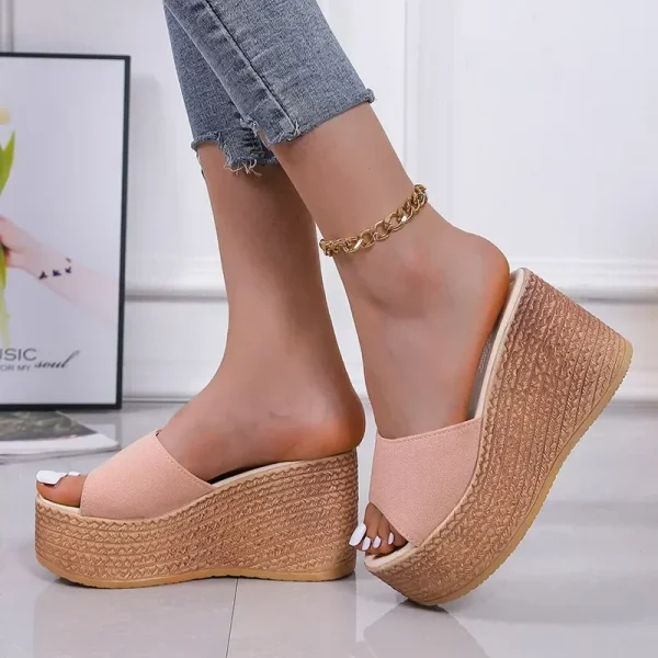 Women's Sandals Peep-Toe Shoes Woman High-Heeled Platfroms Casual Wedges - Image 3