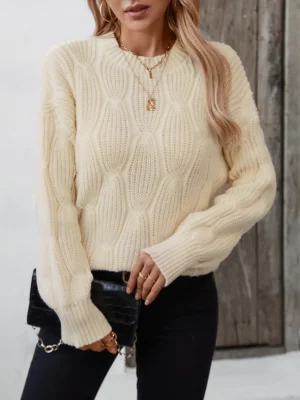 Solid Color Twist Sweaters Women 2024 Fashion