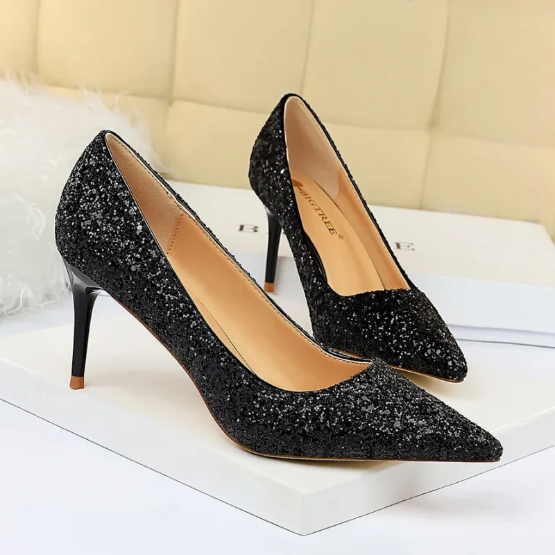 Women 7cm 9.5cm High Heels Pumps Wedding Bridal - Image 14
