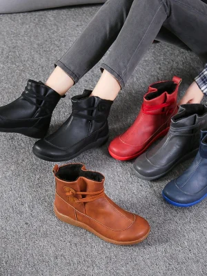 Ankle Boots Women PU Leather Women’s Shoes