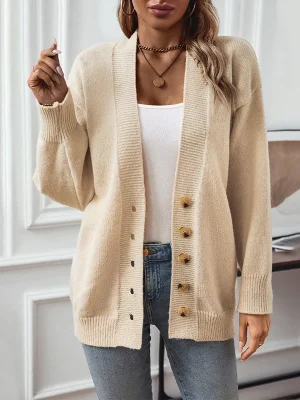 Winter Single Breasted V Neck Cardigans Women