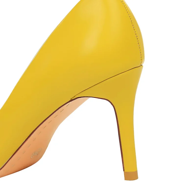 Women Fetish 7.5cm High Heels Nude Yellow Pumps Wedding Bridal - Image 6