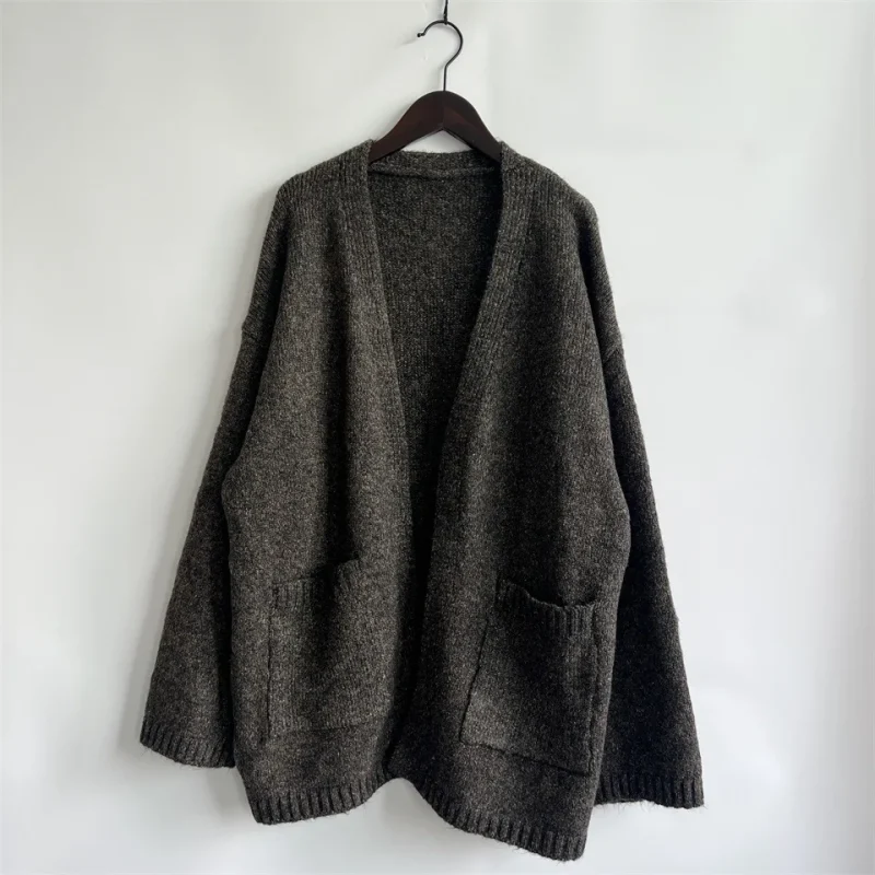 Long Sleeve Pockets Sweater Coat Womens Clothing - Image 15