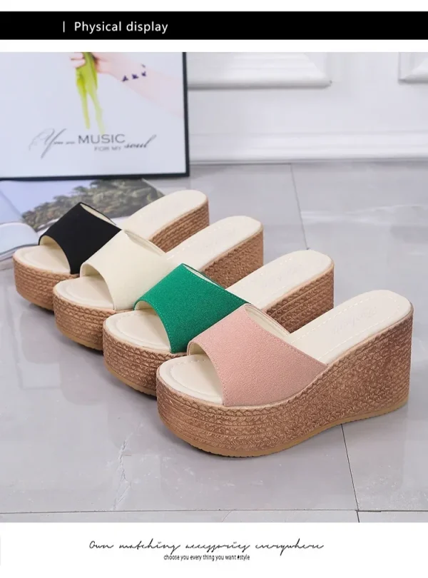 Women's Sandals Peep-Toe Shoes Woman High-Heeled Platfroms Casual Wedges - Image 11