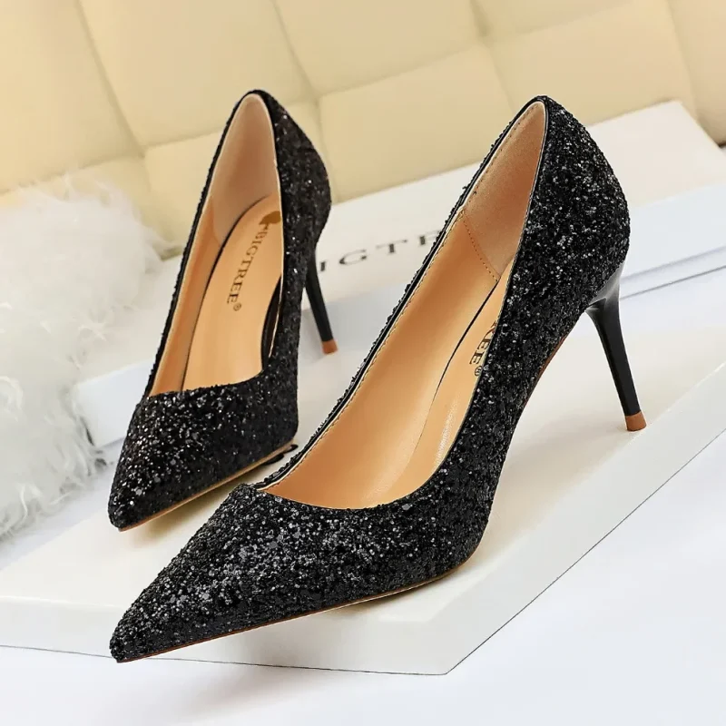 Women 7cm 9.5cm High Heels Pumps Wedding Bridal Scarpins - Image 11