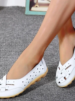 Women Shoes For Summer Flats Soft Leather Shoes Flat Slip On Loafers Women