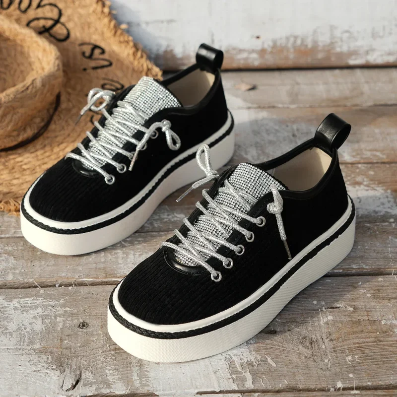 Women's Low-top Vulcanized Shoes Round Toe Casual Shoes Flat - Image 9
