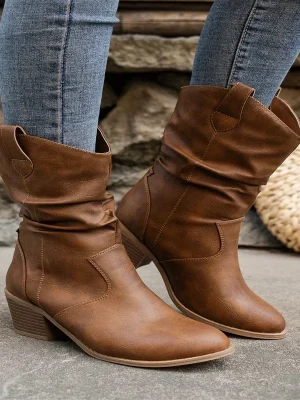 Female Western Boots Cowboy Boots Women Plested Women Ankle Boots