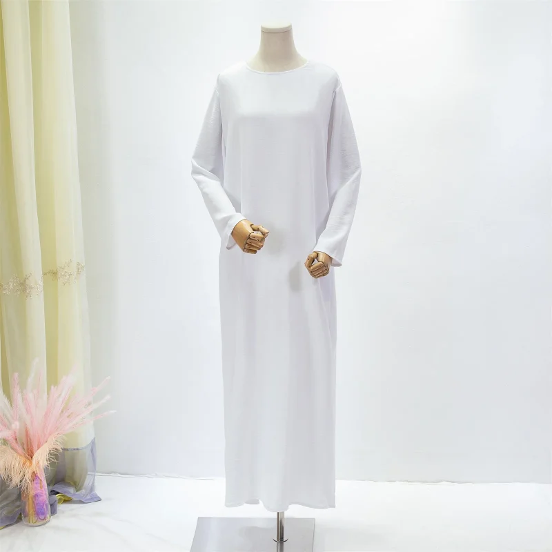Women Abayas Muslim Kaftan Puff Sleeves Lace-up Maxi - Image 7
