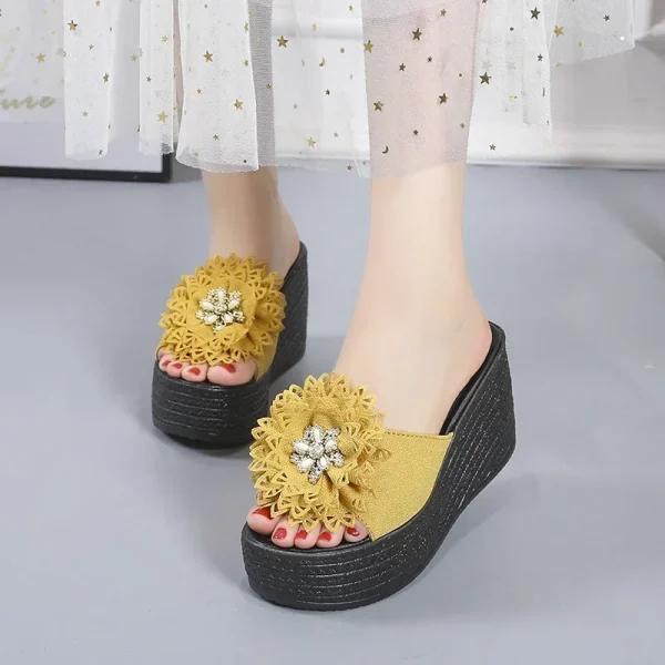 Women Sandals Platform Sandals Shoes Women Summer Sandals Bow Slipper - Image 4