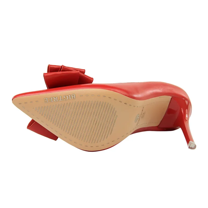 Women Fetish 10.5cm High Heels Blue Yellow Pumps Butterfly Knot - Image 7