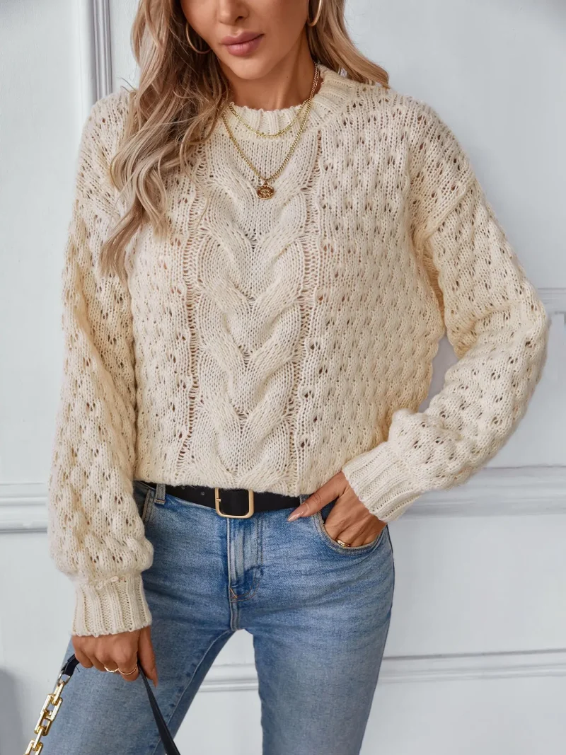 Winter Twisted Knit Sweater Women Streetwear Fashion - Image 11