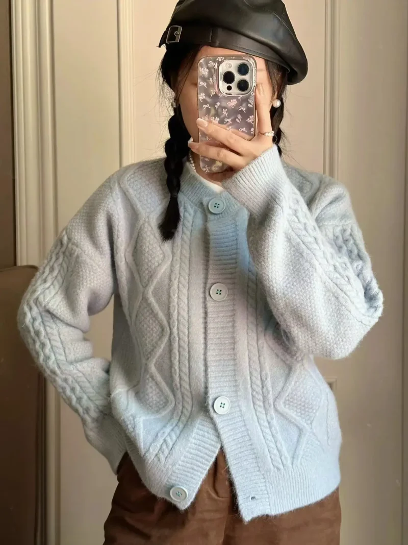 Winter Clothes Twists Cardigan Women 2024 New Loose Korean - Image 15