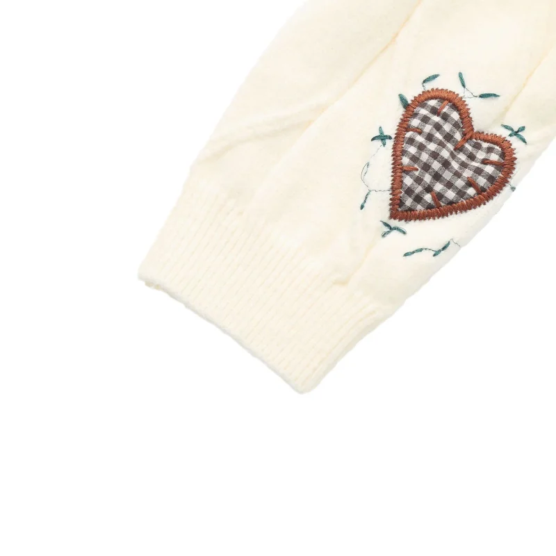 Heart Embroidery Knitted Cardigan Women 2024 Autumn - Image 10