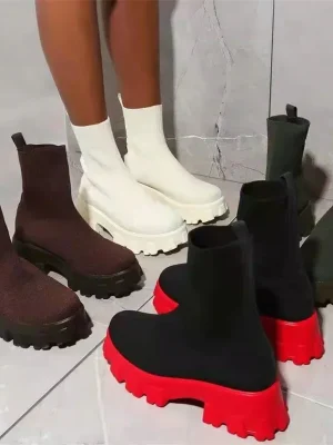 Women Boots White Platform Boots for Winter Autumn