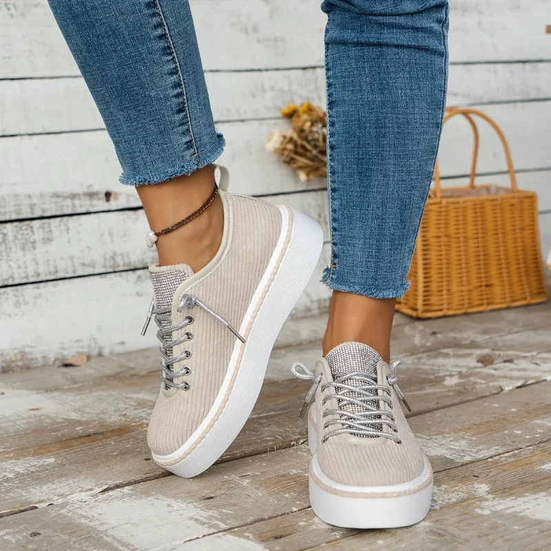 Women's Low-top Vulcanized Shoes Round Toe Casual Shoes Flat - Image 13