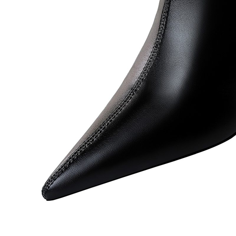 Women 7.5cm 10cm High Heels Leather Boots Lady Low Heels - Image 10