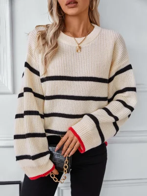 Long Sleeve Knitted Sweater Women  Winter Fashion