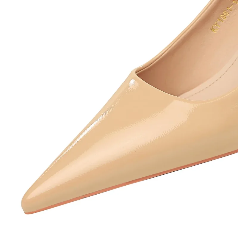 Elegant Women 5.5cm High Heels Patent Leather Pumps Office Lady - Image 11