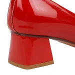 Party Women Shoes Block High Heels 4.5cm Mid Heels Shallow Square Toe - Image 6