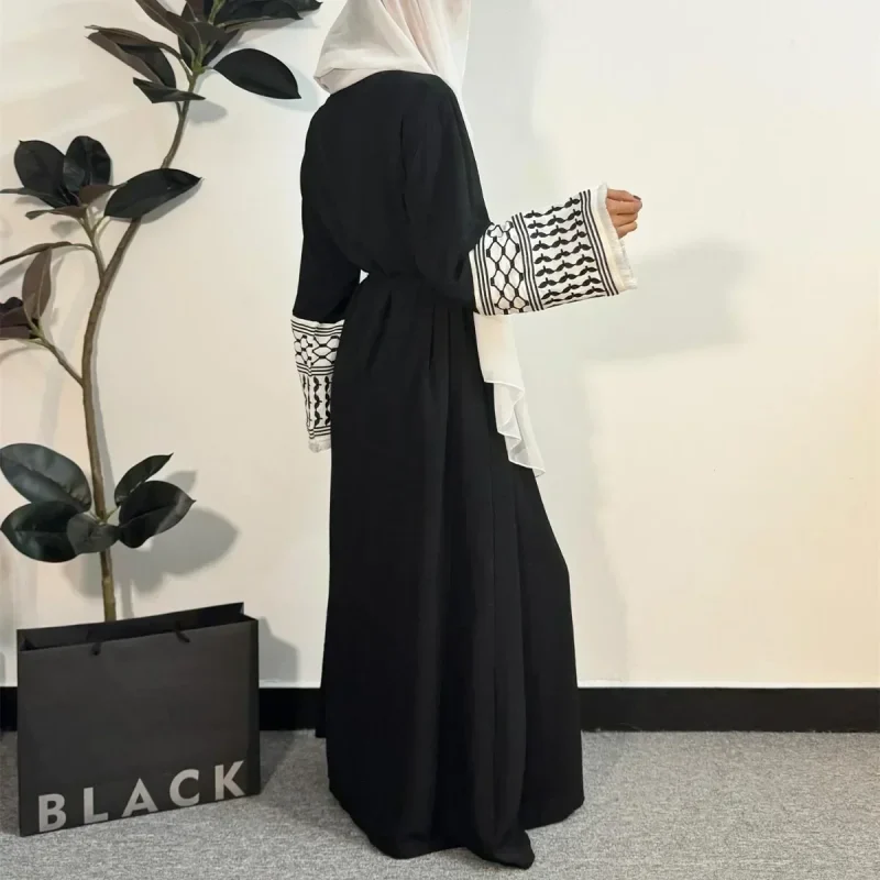 Open Front Abaya Muslim Long Sleeve Cardigan Abayas Maxi Dress - Image 3