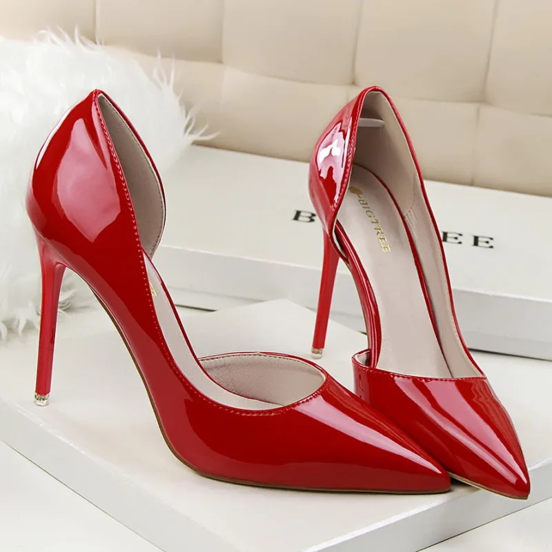 Wedding Bridal Scarpins Short Heels Lady Sexy Hollow Party Shoes - Image 21