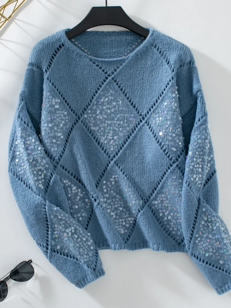 Korean Style Fashion Knitted Pullover Loose Casual Knitwear - Image 11