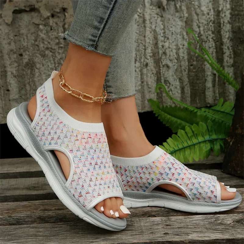 Beach Sandal for Men Casual Round Toe Solid Color Plus Size Sports Slippers