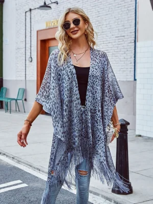 Summer Cardigan Kimono Cape Women 2023 Tassel Hollow Out Knitwear