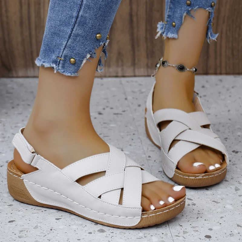 Women Summer Slippers Female Minimalist Round Toe Flat Sandals Walking Beach - Image 9