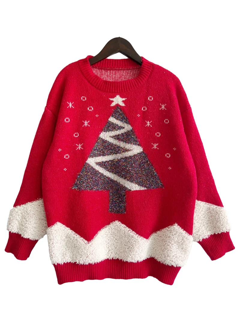 Christmas Sweater Women Long Sleeved Loose Knitted - Image 2