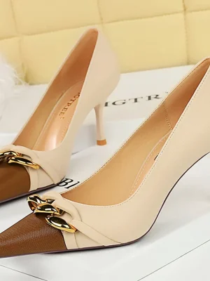 Western Style Party Women Shoes 7cm Thin High Heels Shallow