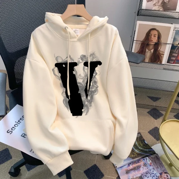 Winter Hooded Sweatshirt For Women Loose Fitting High Street - Image 3