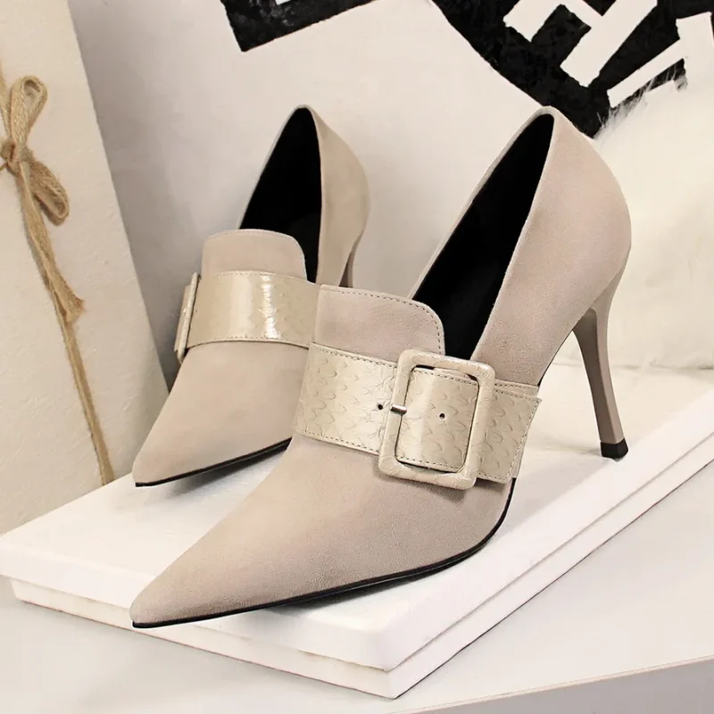 Women 9.5cm High Heels Punk Pumps Escarpins Elegant Lady